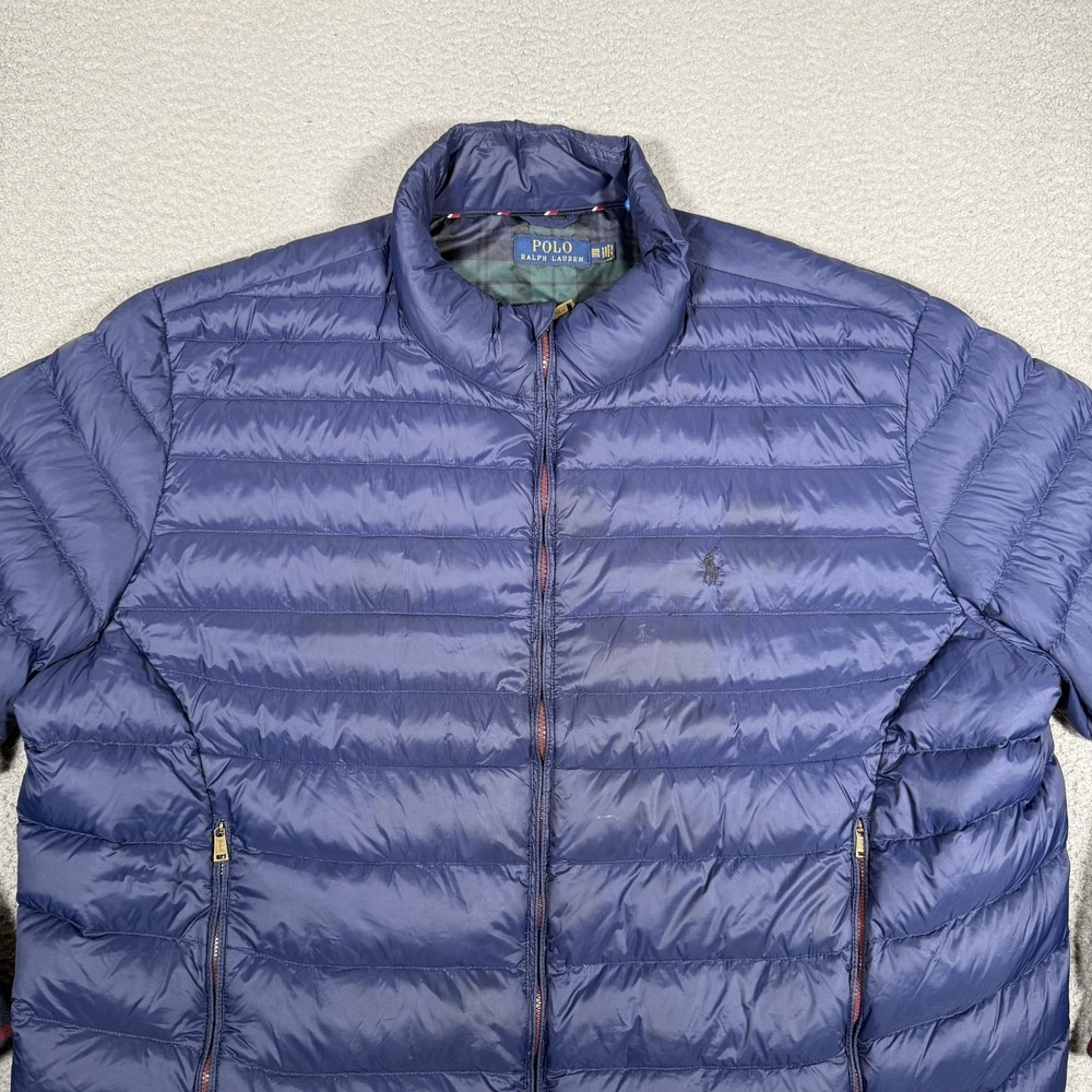 Polo Ralph Lauren Jacket Mens 3XB Blue Duck Down Puffer Full Zip Casual Preppy - Picture 2 of 13